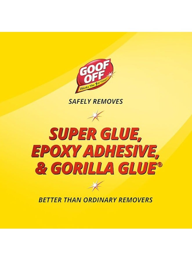 Goof Off FG678 Pro Strength Super Glue Remover 4oz (118ml) Powerful Adhesive Remover for Super Glue, Epoxy & Tough Residue, Multi-Surface Cleaner, Yellow Can - Image 5