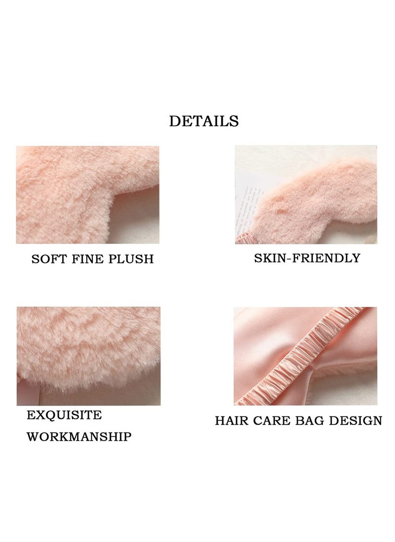 SYOSI - Plush Sleeping Eye Mask Sleeping Masks for Women Soft Fluffy Eye Cover Silk Eye Mask with Elastic Strap Blindfold Sleep Masks for Women Kids Men Family 3 PCS - Image 1