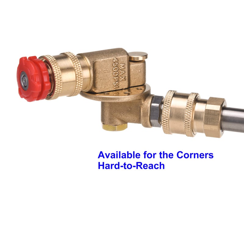 PWACCS Pressure Washer Pivoting Coupler Kit, 240 Degree Rotation, Pressure Washer Accessories Kit Including Gutter Cleaner Attachment and 7 Spray Nozzle Tips with Holder, 1/4" Quick Connect, 4500 PSI - Image 4