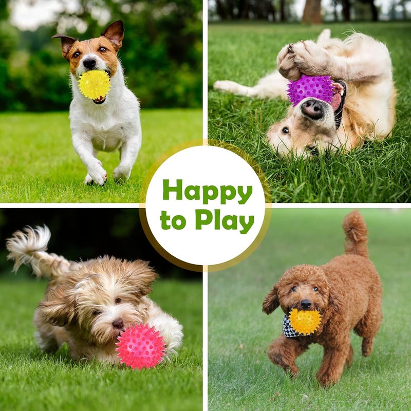 Jerify 60 Pieces 256 Inches Squeaky Balls for Dogs Small Spiky Dog Ball Fetch Rubber Balls Puppy Spikey Ball Dog Chew Toys Christmas Small Pets Clean Teeth and Training Multicolor - Image 5