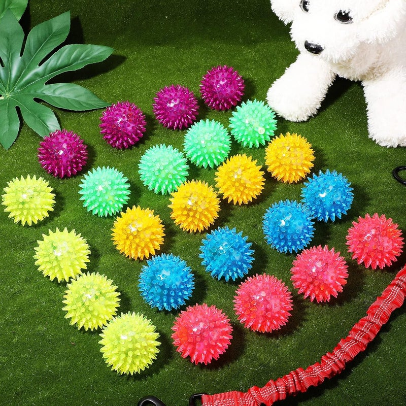 Jerify 60 Pieces 256 Inches Squeaky Balls for Dogs Small Spiky Dog Ball Fetch Rubber Balls Puppy Spikey Ball Dog Chew Toys Christmas Small Pets Clean Teeth and Training Multicolor - Image 2