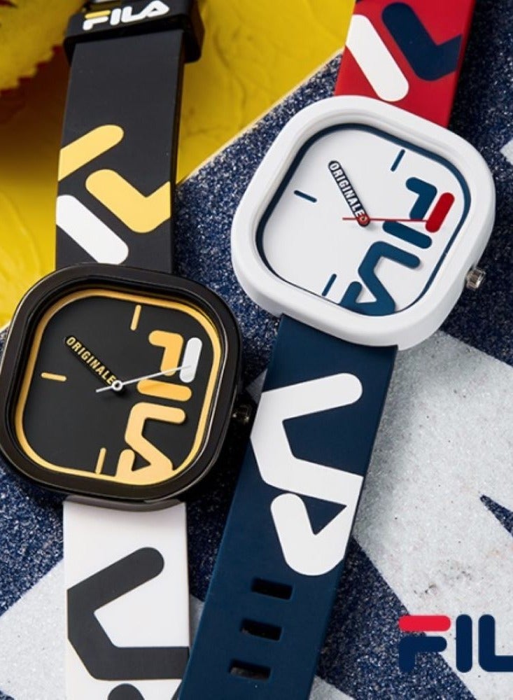 FILA ADULT UNISEX ANALOGUE WATCH ALLOY CASE RED BLUE SILICONE STRAP, 38-6098-002 - Image 5