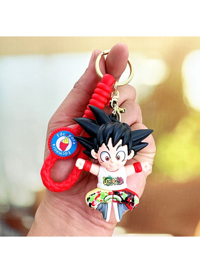 New Dragon Ball Keychain Silicone Doll Birthday Cake Decoration Pendant Couple Car Bag Hanging Gifts