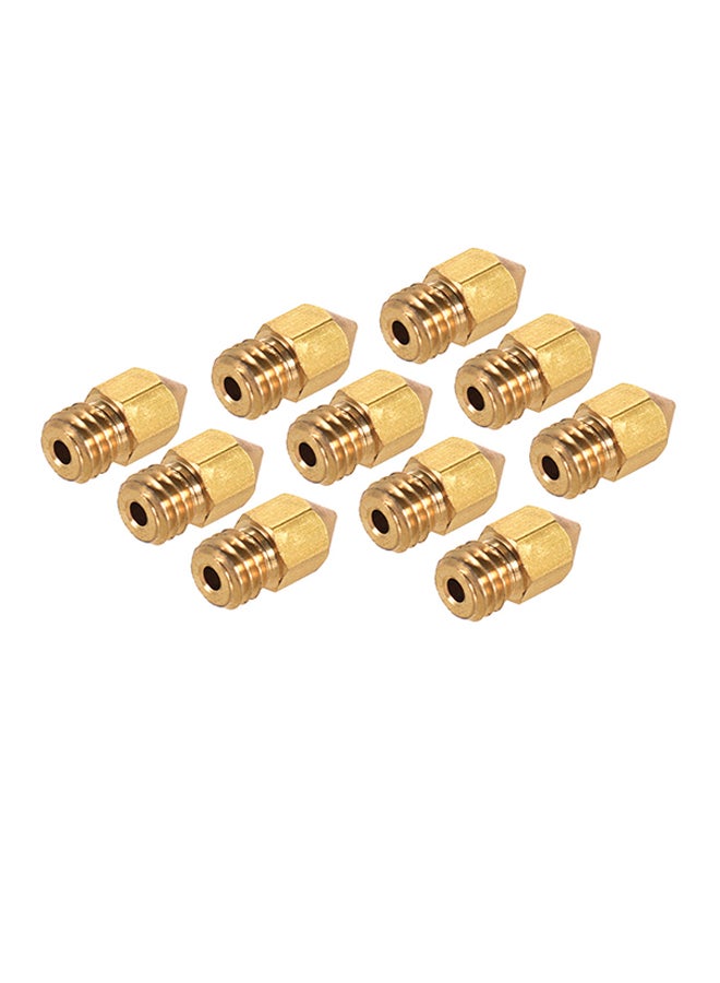 Creality 3D 10-Piece Printer Extruder Brass Nozzle Print Head Set Gold - Image 3