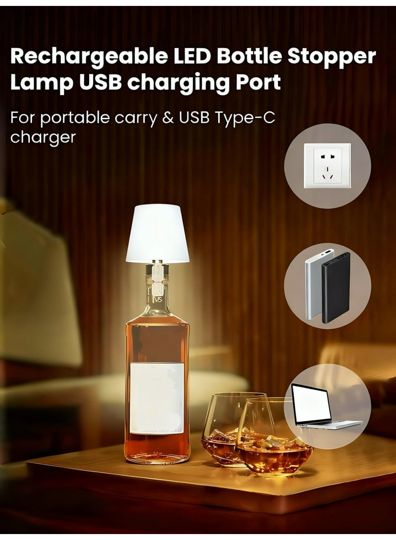 مصباح طاولة ذكي يعمل باللمس مزود بـ 3 ألوان قابلة لإعادة الشحن عبر USB، مصباح ليلي للمنزل والبار والديكور للحفلات - Image 4