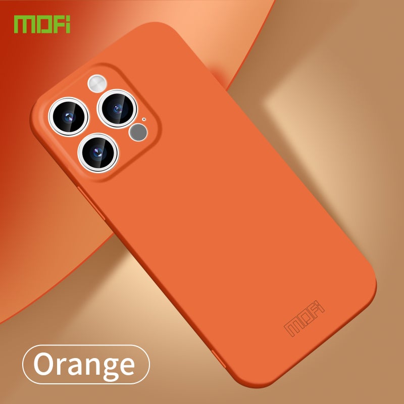 BURAQ Case Cover For iPhone 15 Pro Max MOFI Qin Series Skin Feel All-inclusive PC Phone Case(Orange) - Image 2