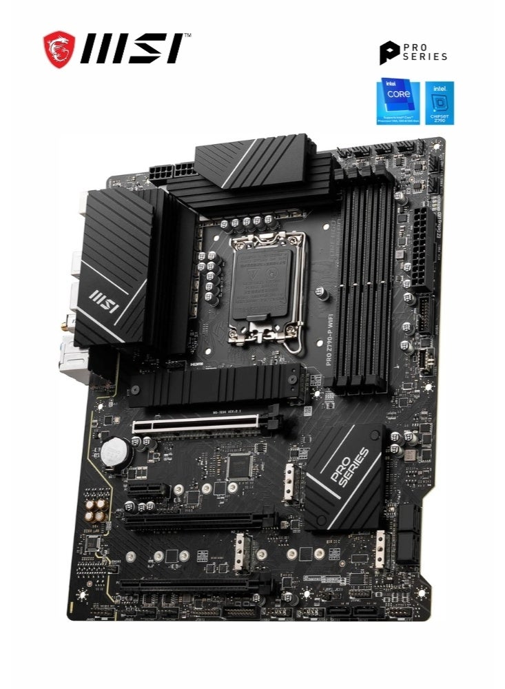 MSI PRO Z790-P WIFI | DDR5 ATX Motherboard | LGA 1700 Socket, Intel Z790 Chipset | 4x DDR5 Slots (128GB Max), Wi-Fi 6E / BT 5.2, 2.5Gbps LAN, M.2 Shield Frozr, PCIe 5.0, Lightning Gen5, 14+2 Duet Rail VRM, USB 3.2 Gen 2x2, Enhanced Audio, Multi-Layer PCB, Dual PCIe M.2 Slots, Enhanced Thermal Design | 911-7E06-091 - Image 3