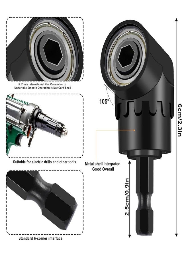 Fruholt 17 Pcs Flexible Drill Bit Extension 105 Degree Right Angle Drill Adapter,360° Rotatable 1/4 3/8 1/2" Impact Grade Socket Adapter Set,90° Angled Bits,Super Bit Shaft Extension Bits,Screwdriver Bit Set - Image 5