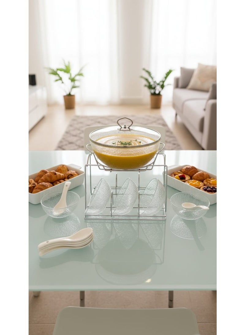 مارس كيو طقم وعاء شوربة مع زبديات أوعية تقديم - Image 2