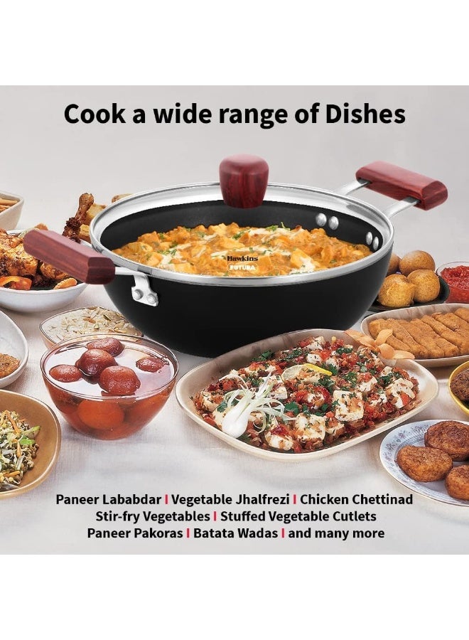Hawkins هوكينز فutura إن إس عميق كادهاي (قاع مسطح) مع غطاء زجاجي 2.5 لتر، 24 سم، 3.25 ملم - Image 5