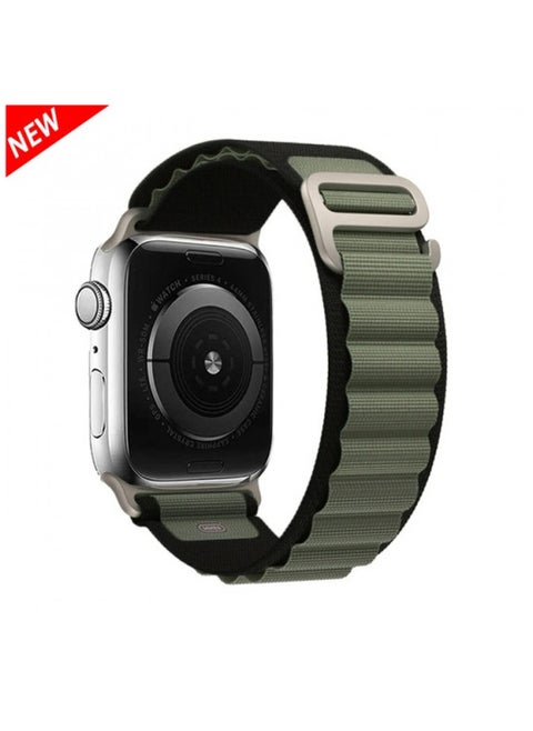 Replacement band compatible with Apple Watch, size 44/45/49, black and olive