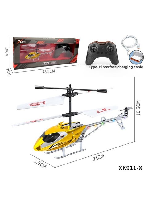 3.5-way Remote Control Helicopter USB Charging Drop-resistant Anti-collision Remote Control Aircraft Model Toy Wholesale-Color:911-X Local Gold Chinese (up, Down, Left And Right)