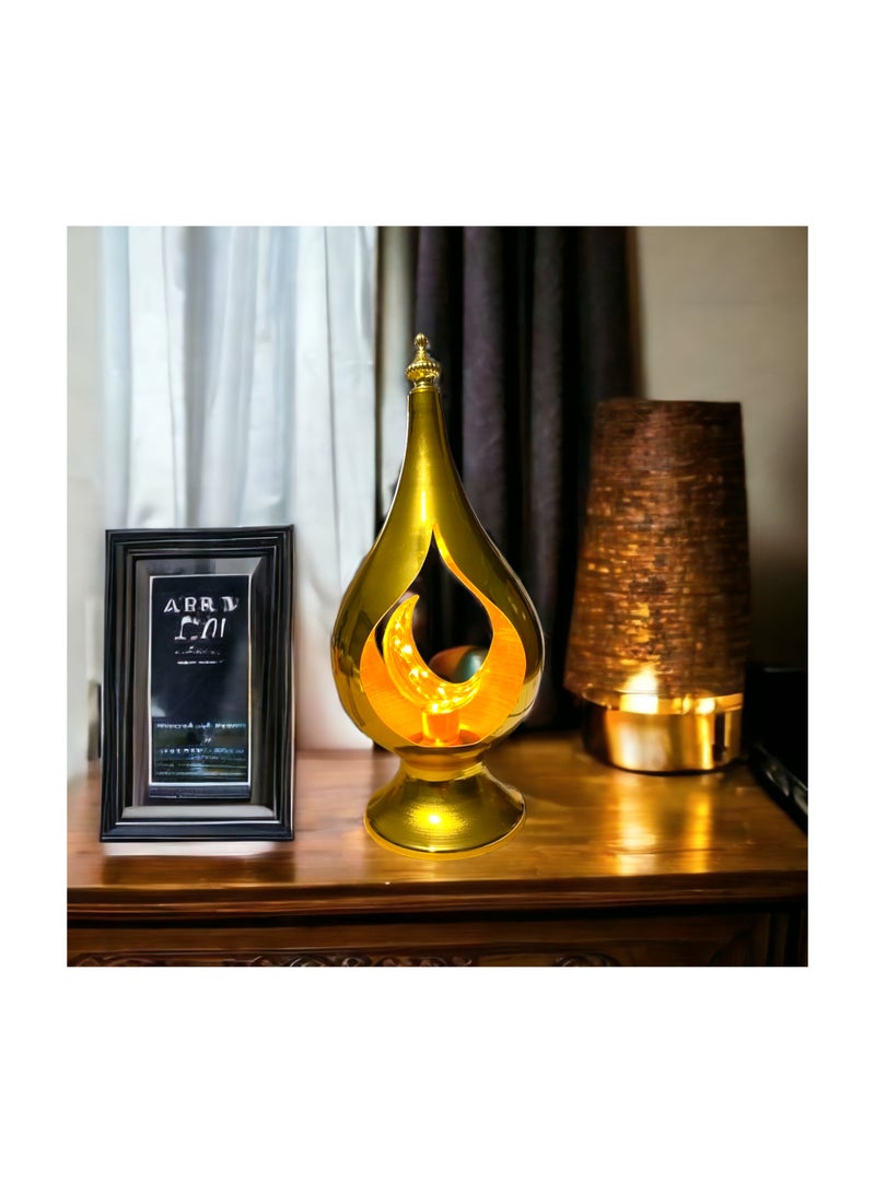 اباجوره رمضان هلال - نجمه - قبه - مضئ نحاس - ذهبي  - قد يختلف التصميم. - Image 1