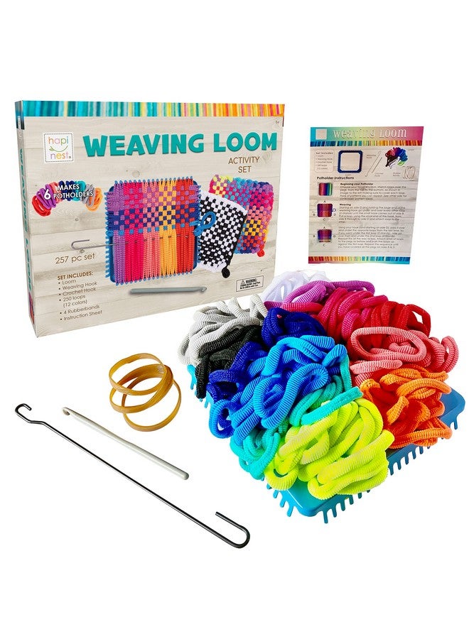 هابينيست نول نسج Hapinest اصنع حاملات الأواني بنفسك للأطفال، طقم نول نسج، طقم نول حامل الأواني للمبتدئين، طقم حلقات حامل الأواني، أدوات فنية وحرفية للأطفال والبنات والأولاد من سن 6 إلى 12 سنة فما فوق - Image 2