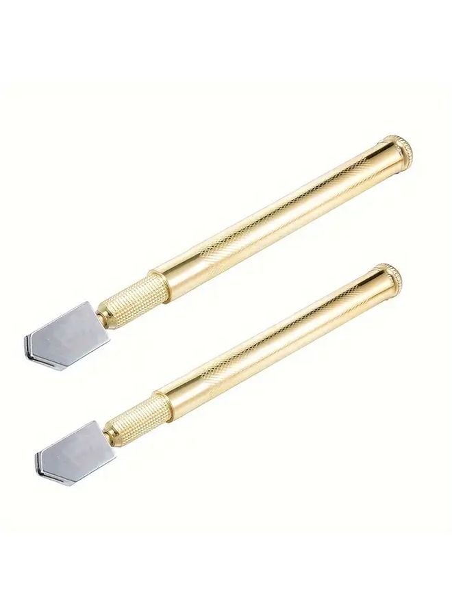 قطعتان قاطع زجاج على شكل قلم رصاص برأس من كربيد التنجستين مع تغذية بالزيت لقطع الزجاج والمرايا والبلاط الزجاجي - Image 1