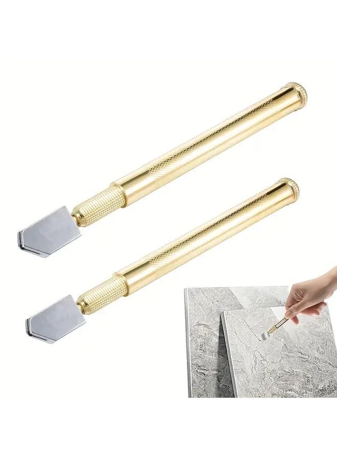 قطعتان قاطع زجاج على شكل قلم رصاص برأس من كربيد التنجستين مع تغذية بالزيت لقطع الزجاج والمرايا والبلاط الزجاجي - Image 2