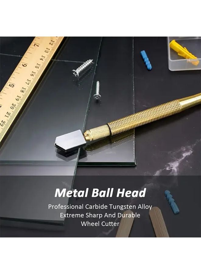 قطعتان قاطع زجاج على شكل قلم رصاص برأس من كربيد التنجستين مع تغذية بالزيت لقطع الزجاج والمرايا والبلاط الزجاجي - Image 4