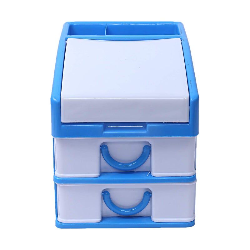 Kuber Industries Kuber Industries Plastic 2 Pieces Three Layer Drawer Storage Cabinet Box Blue YellowCTKTC25134  - Image 4