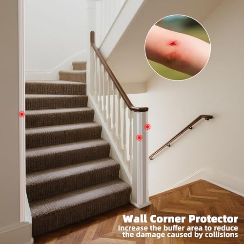 Elvone Wall Corner Protector & Edge Guard, Peel and Stick Wall Trim Moulding Inside & Outside Corner Molding Trim Caulk Strip, Self Adhesive Trim for Wall Edge,Ceiling, Countertop, 1.6” W x20’ L，White - Image 4