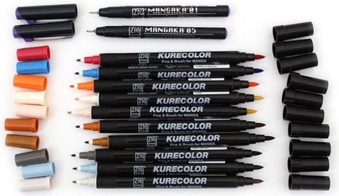 Kurecolor Mangaka Fine&brush Double-Sided Pen CNKC-2200 No C.10 Cool Gray 10