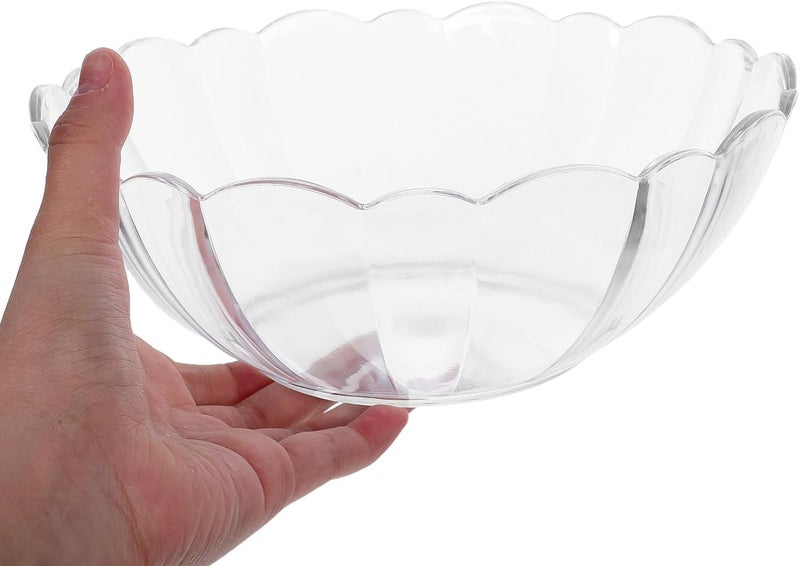 Lotus-shaped Acrylic Fruit Salad Bowl 22cm Diameter Unique Creative Dessert and Buffet Serving Bowl for Kitchen Counter and Party Use - Image 4