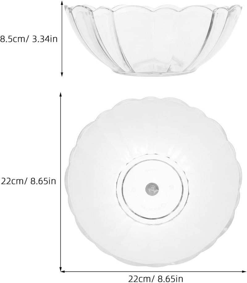 Lotus-shaped Acrylic Fruit Salad Bowl 22cm Diameter Unique Creative Dessert and Buffet Serving Bowl for Kitchen Counter and Party Use - Image 2