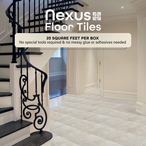 Achim Nexus Self Adhesive 12-Inch Vinyl Floor Tiles, 20 Tiles - 12" x 12", White Slate Pattern - Peel & Stick, DIY Flooring for Kitchen, Dining Room, Bedrooms & Bathrooms by Achim Home Decor - Image 2