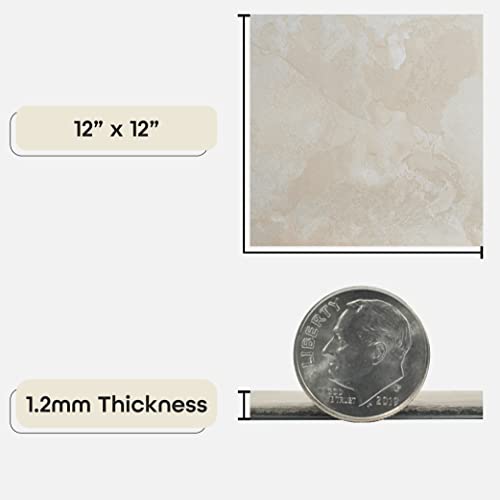 Achim Nexus Self Adhesive 12-Inch Vinyl Floor Tiles, 20 Tiles - 12" x 12", White Slate Pattern - Peel & Stick, DIY Flooring for Kitchen, Dining Room, Bedrooms & Bathrooms by Achim Home Decor - Image 3