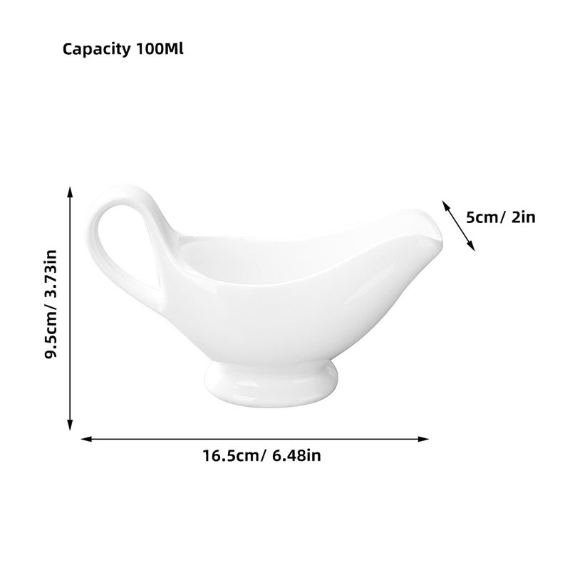 Sauce Boat Creamer Pitcher Gravy Boat Coffee Creamer Pitcher with Handle Size L - Image 2
