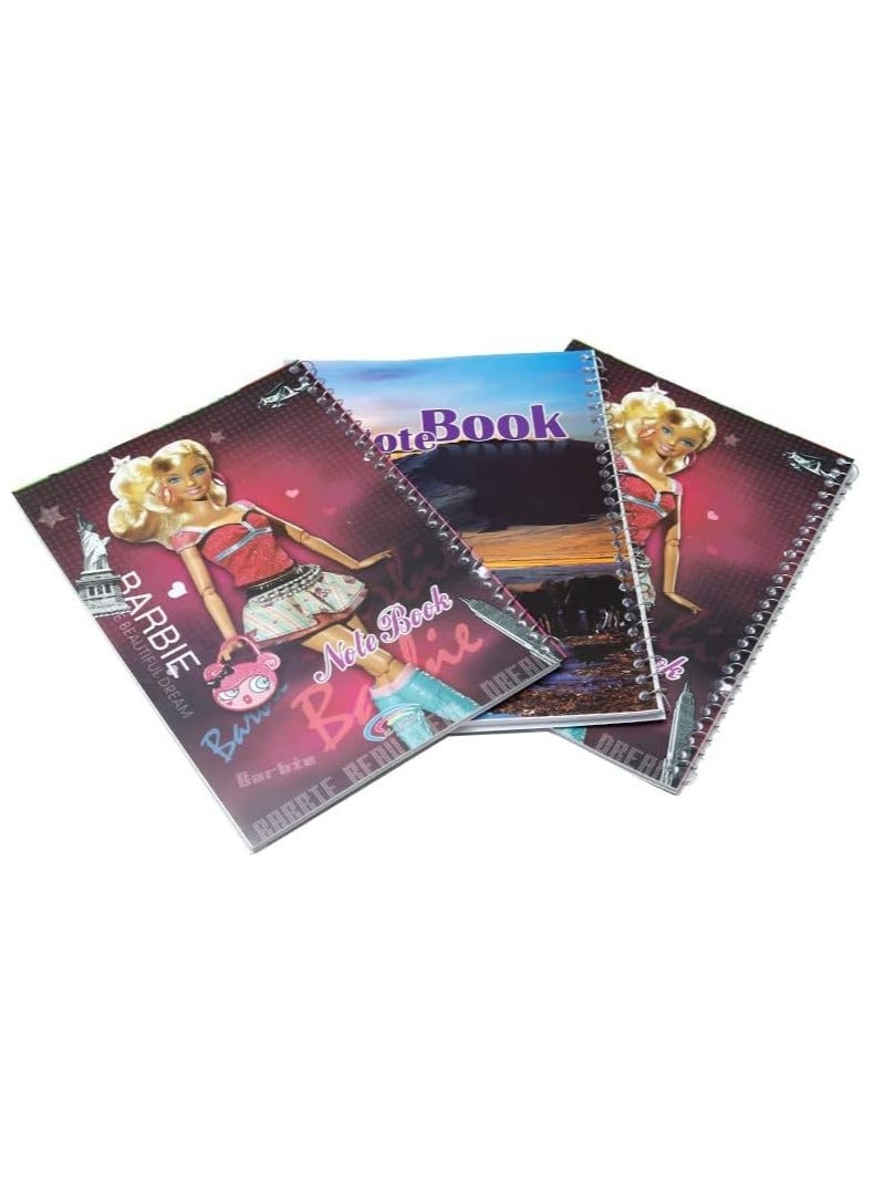 مجموعة من 3 دفاتر عربية حلزونية 60 ورقة مسطرة لكل دفتر 29.7 * 21 سم - متعددة الالوان - Image 2