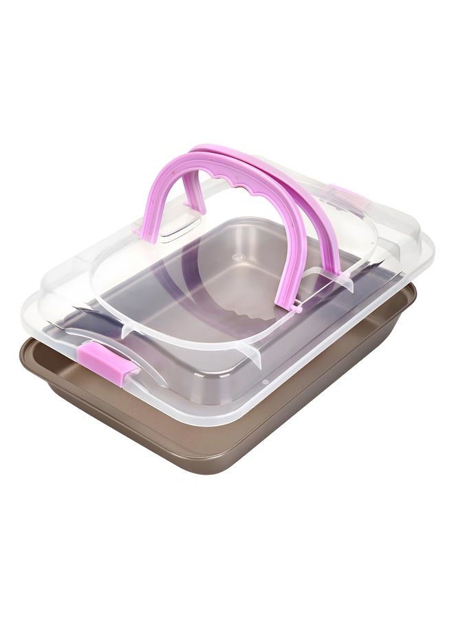 Rommeka 9x13 Baking Pan with Lid, Non Stick Oven Pan for Baking, Rectangle Cake Pan Carrier with Lid and Handle - Image 1