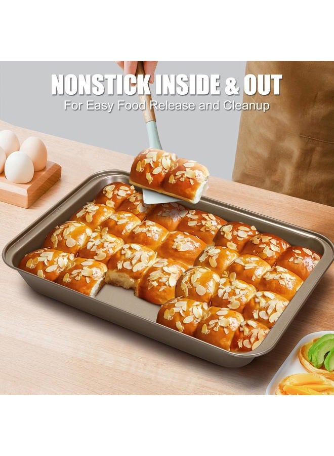 Rommeka 9x13 Baking Pan with Lid, Non Stick Oven Pan for Baking, Rectangle Cake Pan Carrier with Lid and Handle - Image 2