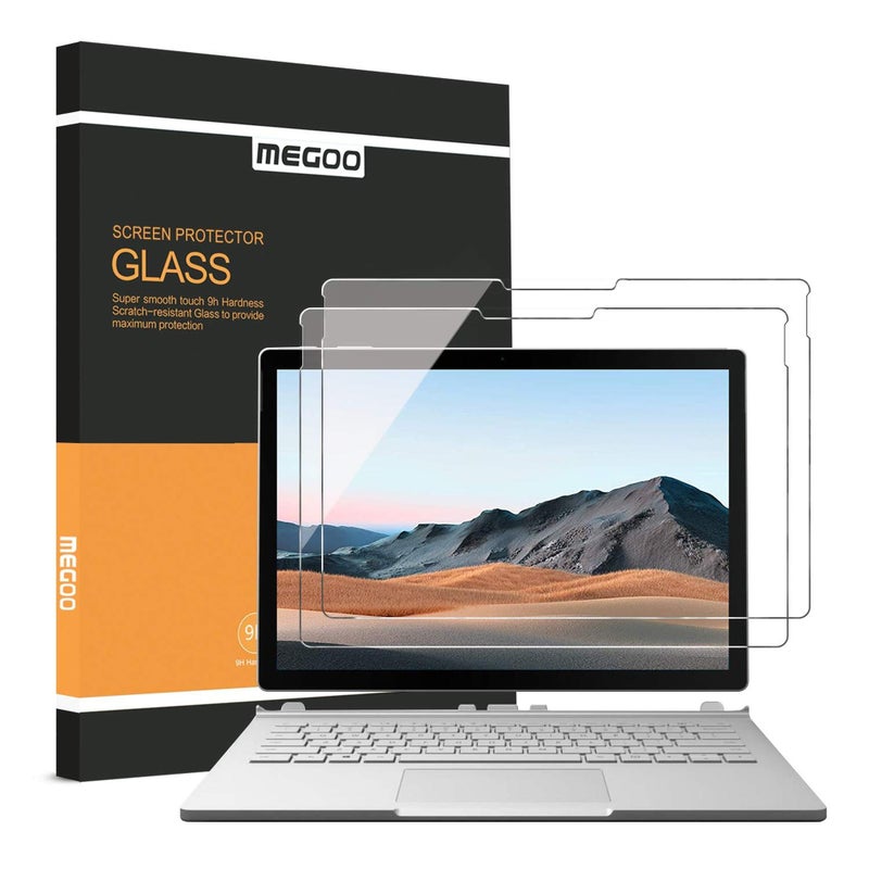 Megoo [2 Pack] Screen Protector for Surface Book 3/2/1 (13.5 Inch),Tempered Glass/Easy Installation/Scratch resistant, Compatible with Microsoft Surface Pen - Image 1