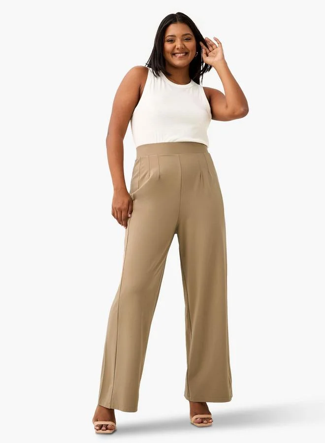Ulla Popken Plus Size Ulla Popken Wide Leg Pants