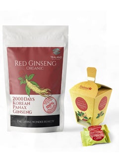 Tealand Red Ginseng Organic Tea 2000 Days Korean Panax 100g with 10pcs of Candy  - Image 1
