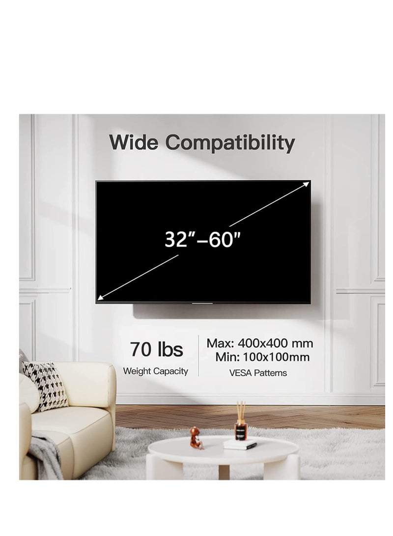 TV Wall Mount, Full Motion TV Stand Bracket for Most 32-60 Inch TV/Flat Screen/LED/LCD/Monitors, Swivel Tilt, With Articulating Arms, Rotating, Max VESA 400x400mm up to 70lbs  - Image 2