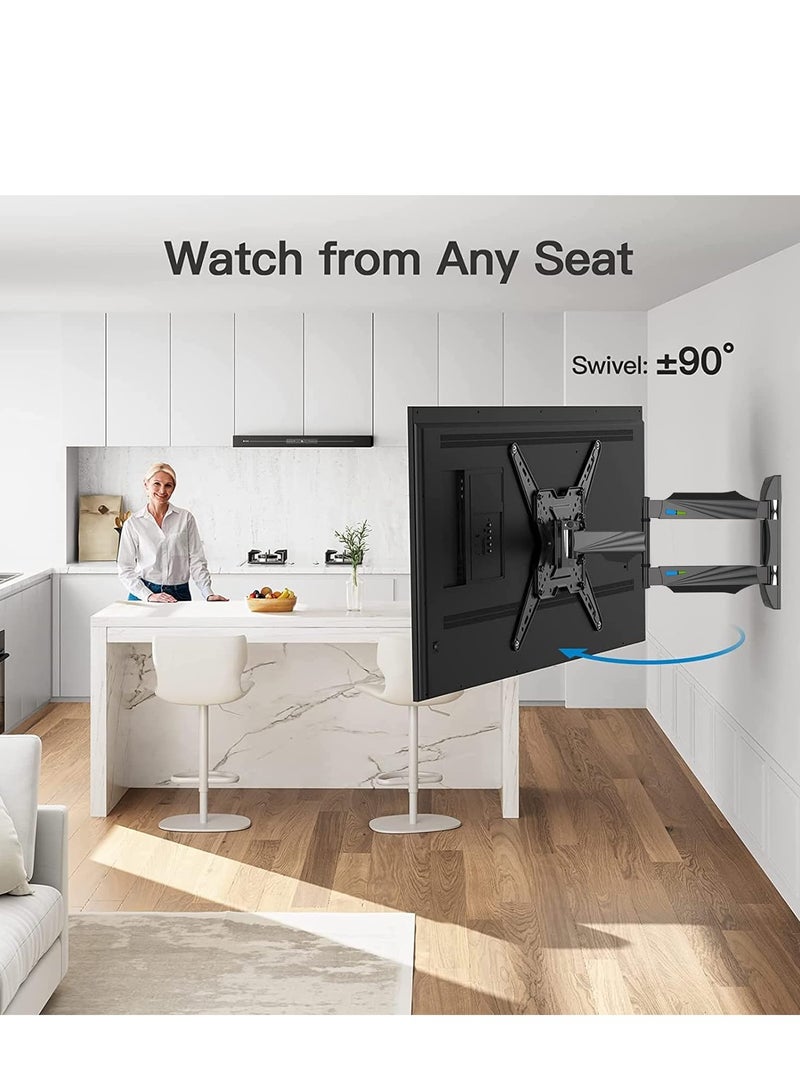 TV Wall Mount, Full Motion TV Stand Bracket for Most 32-60 Inch TV/Flat Screen/LED/LCD/Monitors, Swivel Tilt, With Articulating Arms, Rotating, Max VESA 400x400mm up to 70lbs  - Image 5