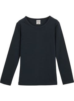 Lovetti Dark Navy Blue Basic Seasonal Lycra Long Sleeve Girls T-Shirt  - Image 1