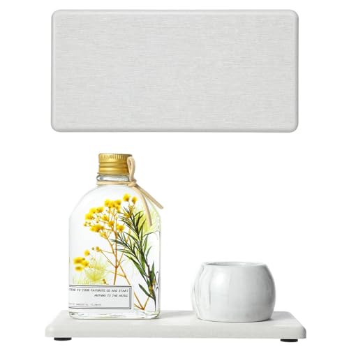 Razborci 2PCS 7"x3.5" Water Absorbing Bathroom Sink Vanity Trays, Diatomite Stone Quick Drying Mat for Kitchen Counter, Dish Rack Dispenser Sponge Holder Caddy Organizer, Beige, 7"x3.5" - Image 1