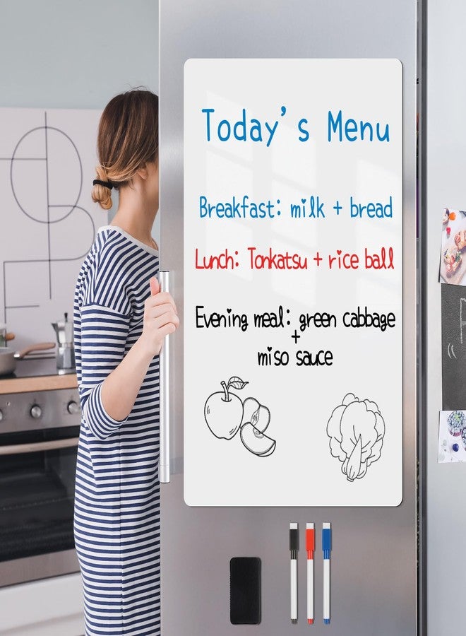 LYZZXI Magnetic Fridge White Board Paper, 8" x 12" 2 Pack Small Dry Erase Board Sheet for Organizer and Planner, Kitchen Refrigerator Whiteboard for Family to-do List, Includes Markers and Eraser - Image 2