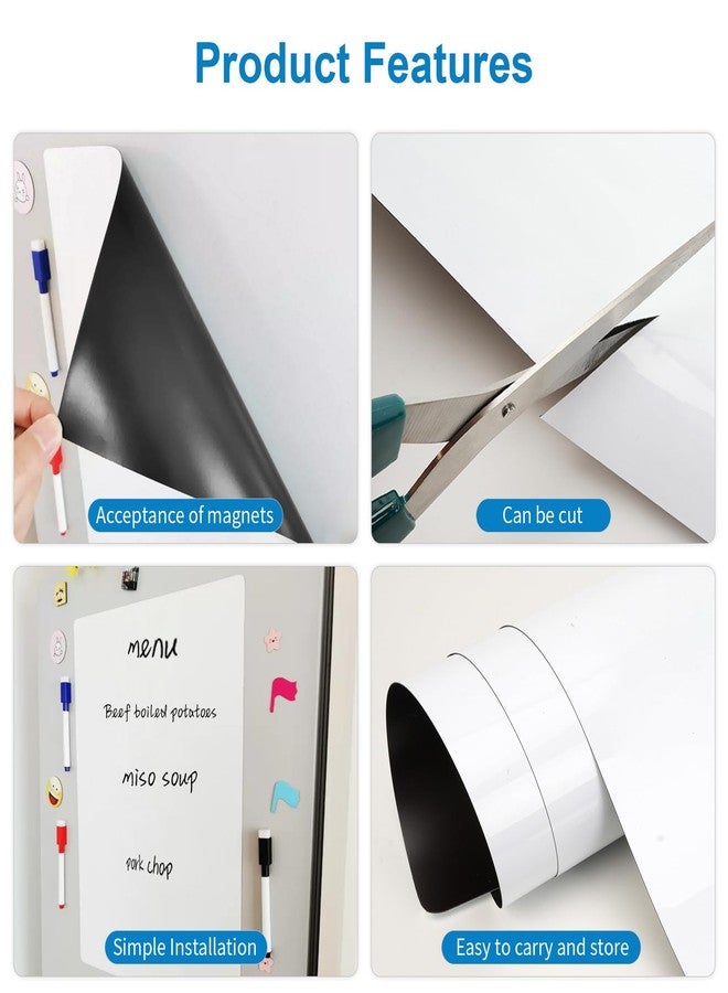 LYZZXI Magnetic Fridge White Board Paper, 8" x 12" 2 Pack Small Dry Erase Board Sheet for Organizer and Planner, Kitchen Refrigerator Whiteboard for Family to-do List, Includes Markers and Eraser - Image 4