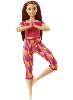 Mattel BARBIE Barbie Made To Move Doll, Curvy, With 22 Flexible Joints & Long Straight Red Hair Wearing Athleisure-Wear  - Image 1