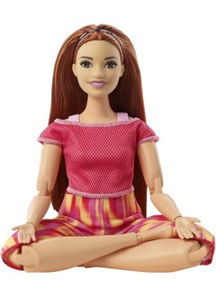 Mattel BARBIE Barbie Made To Move Doll, Curvy, With 22 Flexible Joints & Long Straight Red Hair Wearing Athleisure-Wear  - Image 3