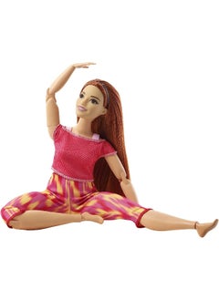Mattel BARBIE Barbie Made To Move Doll, Curvy, With 22 Flexible Joints & Long Straight Red Hair Wearing Athleisure-Wear  - Image 5