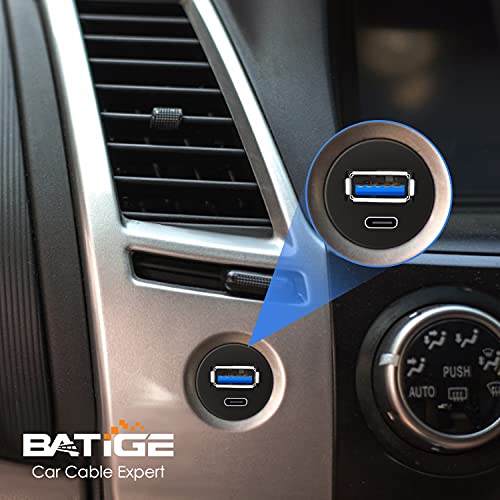 BATIGE USB 3.0 to Type C 3.0 Car Mount Flush Cable Dual Port Male to Female Extension Waterproof Cable for Car Truck Boat Motorcycle Dashboard Panel - 3ft - Image 3