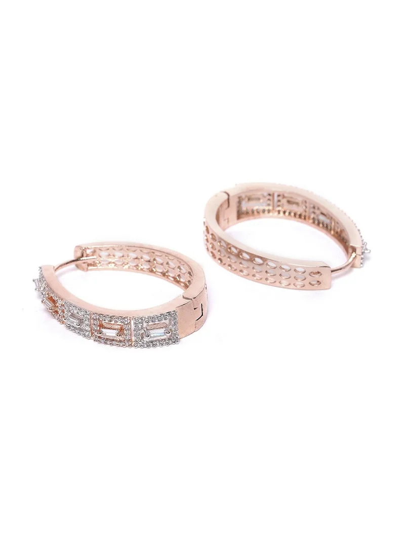 Priyaasi Rose Contemporary Hoop Earrings