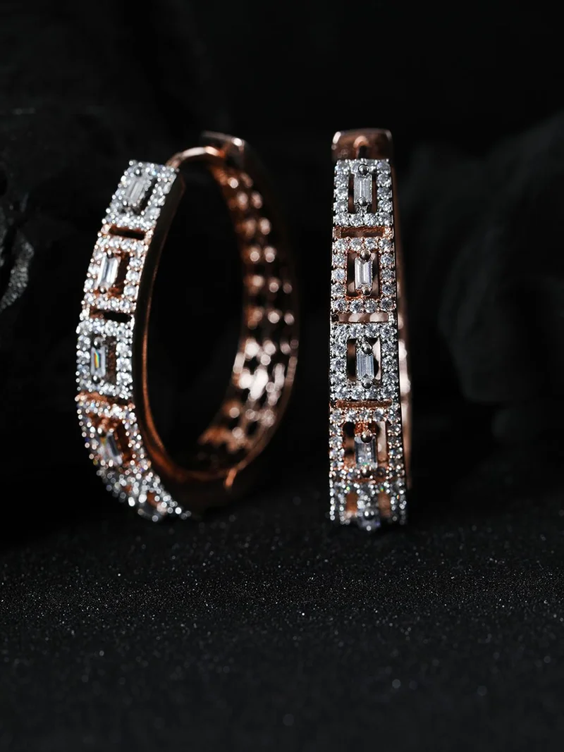 Priyaasi Rose Contemporary Hoop Earrings
