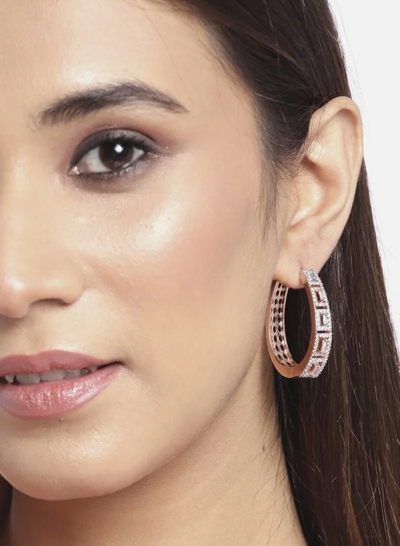 Priyaasi Rose Contemporary Hoop Earrings