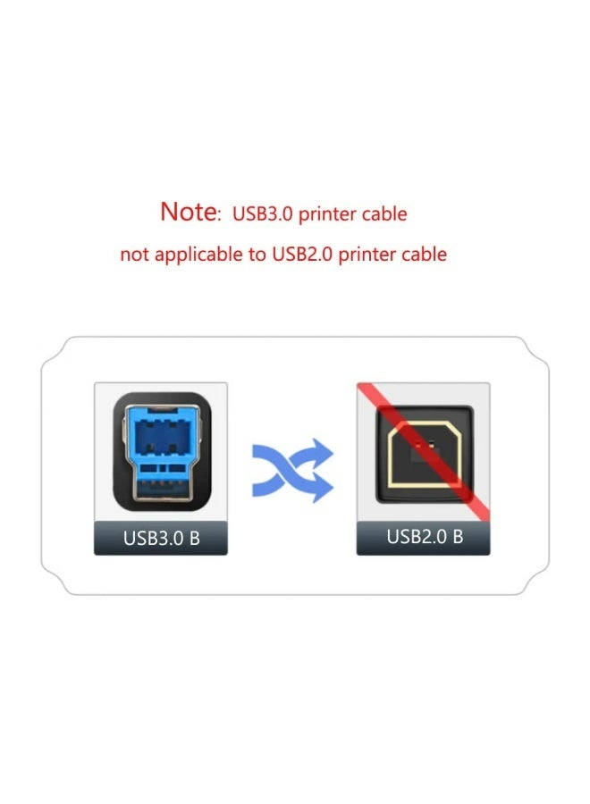 Apluynm USB 3.0 Printer Cable, USB 3.0 Type A Male to Type B Male Plug 90 Degree High Speed Printer Cable for Printer,Monitor,External Hard Drivers,Scanner - 50cm/1.5Ft (USB 3.0 A to B Down Angle) - Image 2