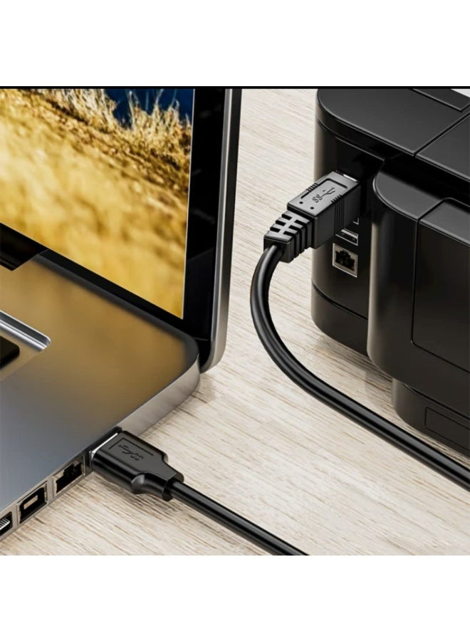 Apluynm USB 3.0 Printer Cable, USB 3.0 Type A Male to Type B Male Plug 90 Degree High Speed Printer Cable for Printer,Monitor,External Hard Drivers,Scanner - 50cm/1.5Ft (USB 3.0 A to B Down Angle) - Image 5